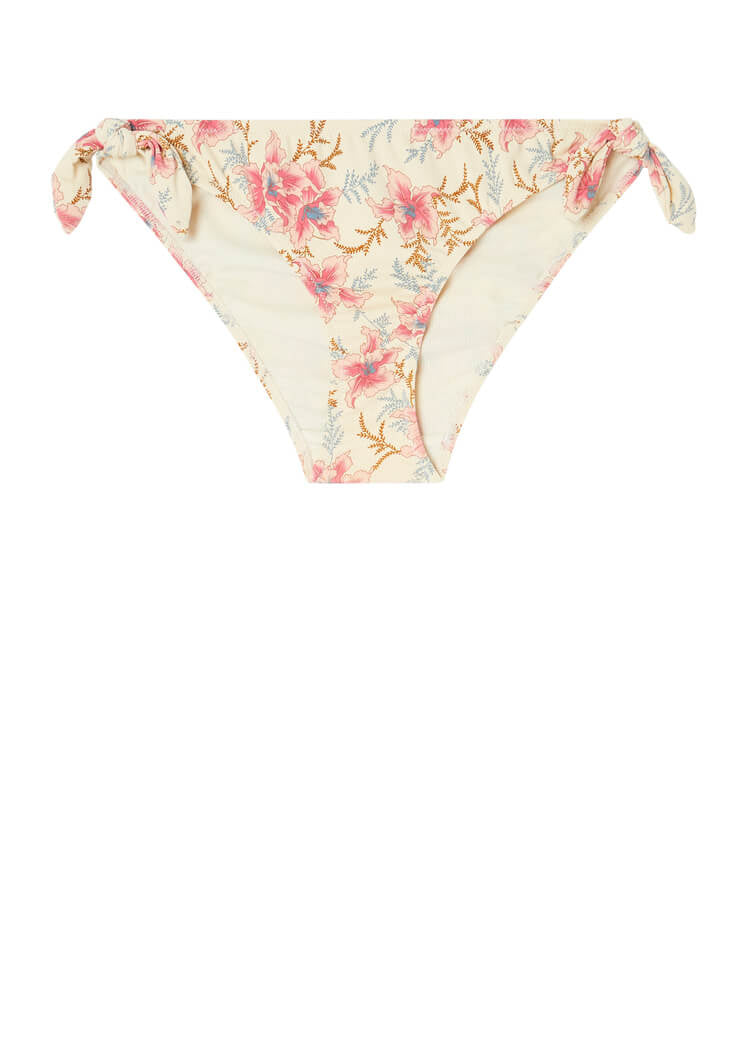 Best sustainable bikini bottoms online — Louise Misha Kauai in Raspberry Flowers, 87% recycled polyamide swimwear