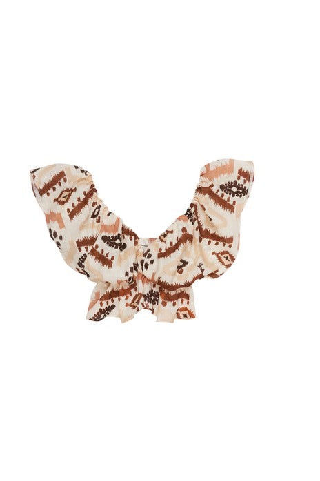 West linen cropped top with v-Neck linen top and wide sleeves create an effortlessly chic, offering a refreshing and stylish addition to your wardrobe online.