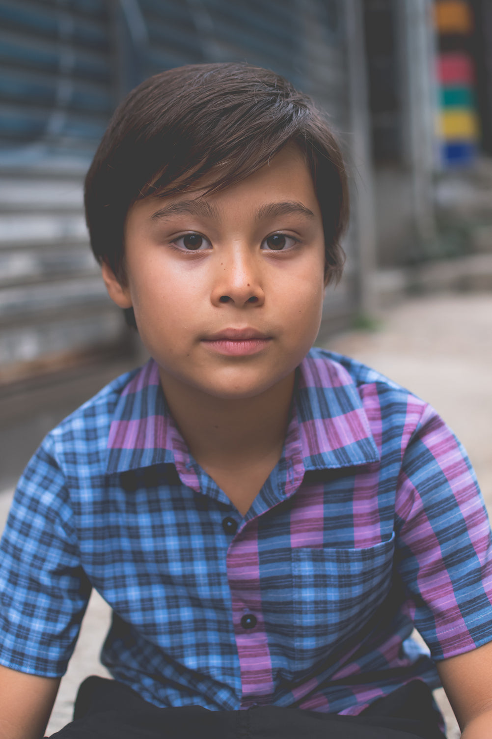 Sustainable boys check shirt, eco friendly kids clothing for weekend adventures.