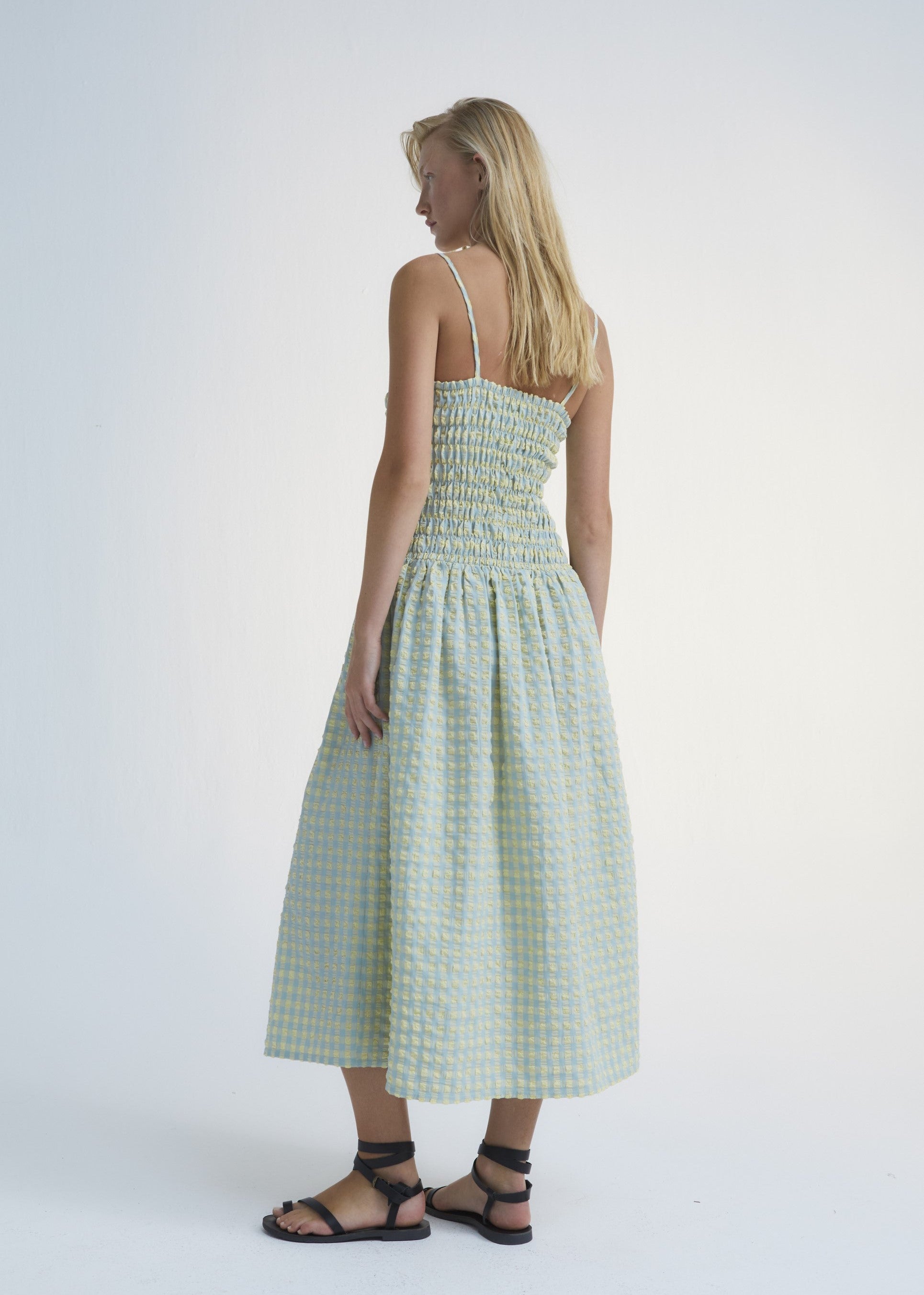 Checkered summer maxi dress for women — Canyon by The New Society, sustainable fashion in Portugal