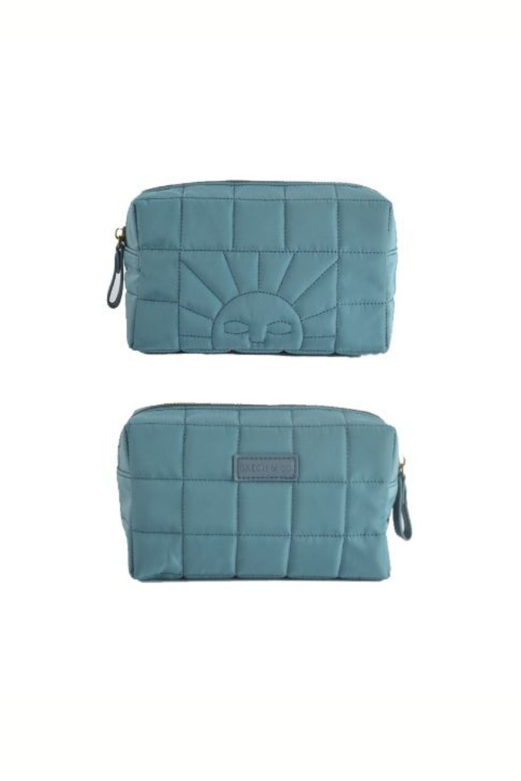Sustainable travel pouch in blue is made from recycled bottles & is weatherproofed & fashionable. Shop best sustainable gifts and traveler gifts online.