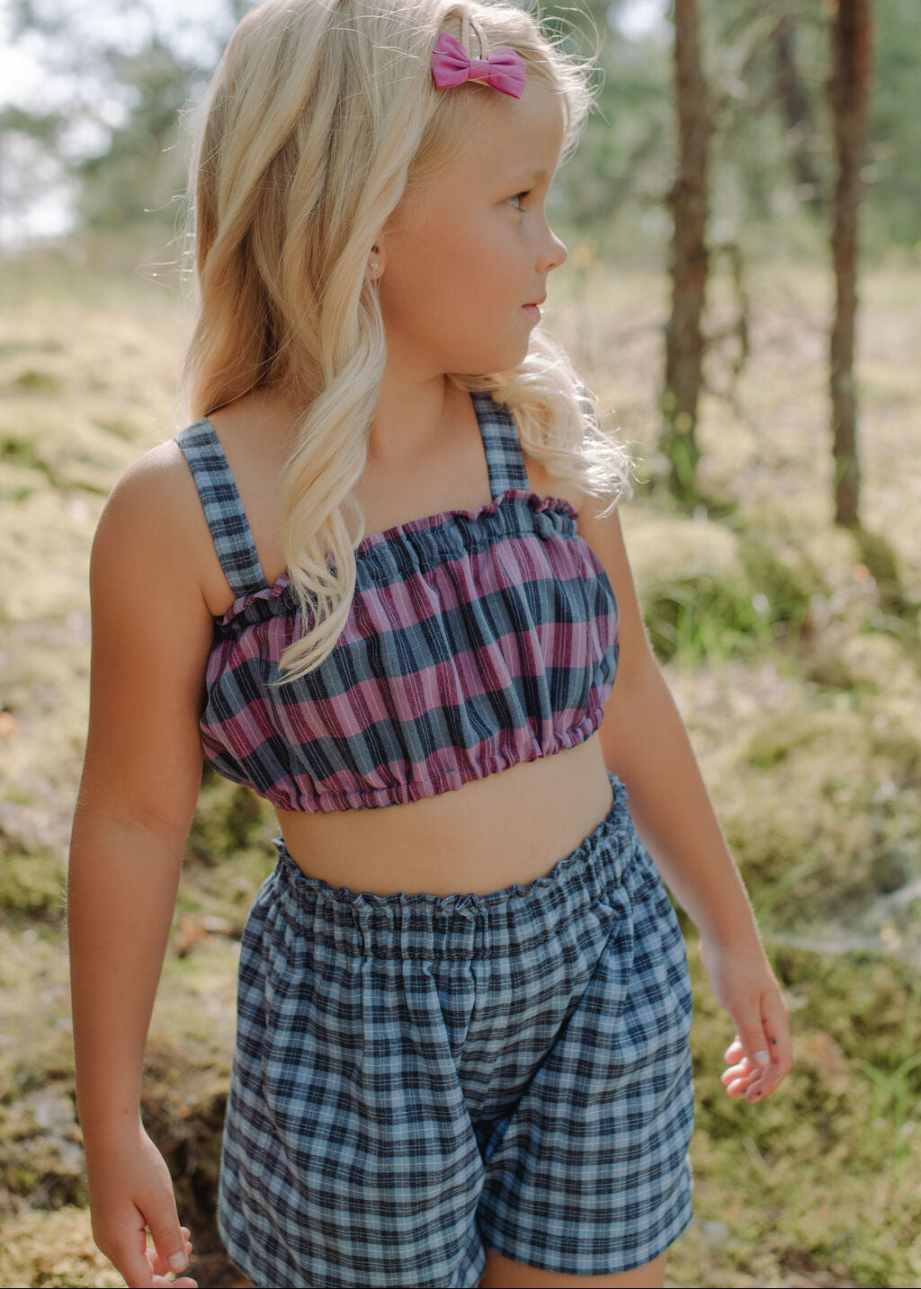 Girls shorts with elastic waist – practical, stylish design for everyday wear, sustainable kids fashion by MiliMilu.