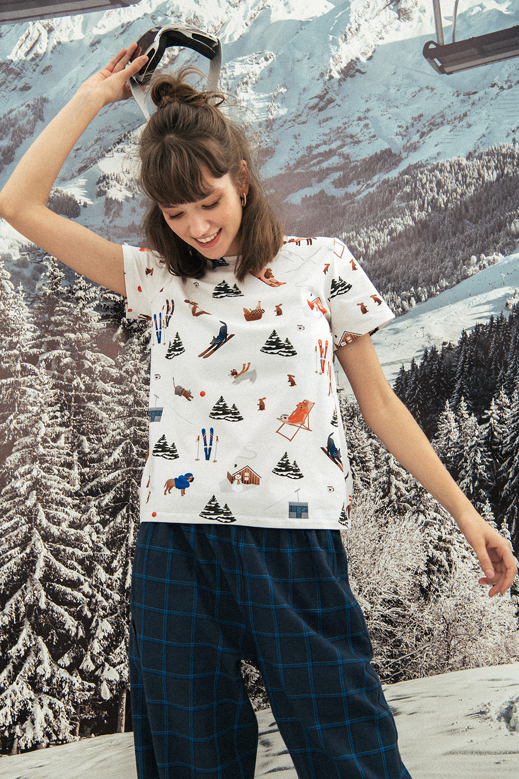 Chirstmas T-shirts for women and Mini Me matching festive T-shirts with trendy winter print and cool dogs print on breathable cotton online at MiliMilu.