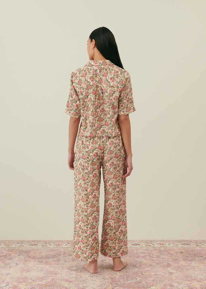 Louise Misha Louka pyjama set detail - elastic waist organic cotton Ivory Fields loungewear