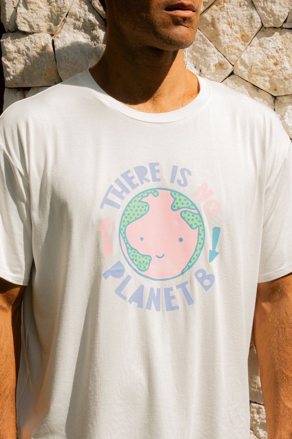 Men's bamboo T-shirts "There is no planet B," men's graphic t-shirt