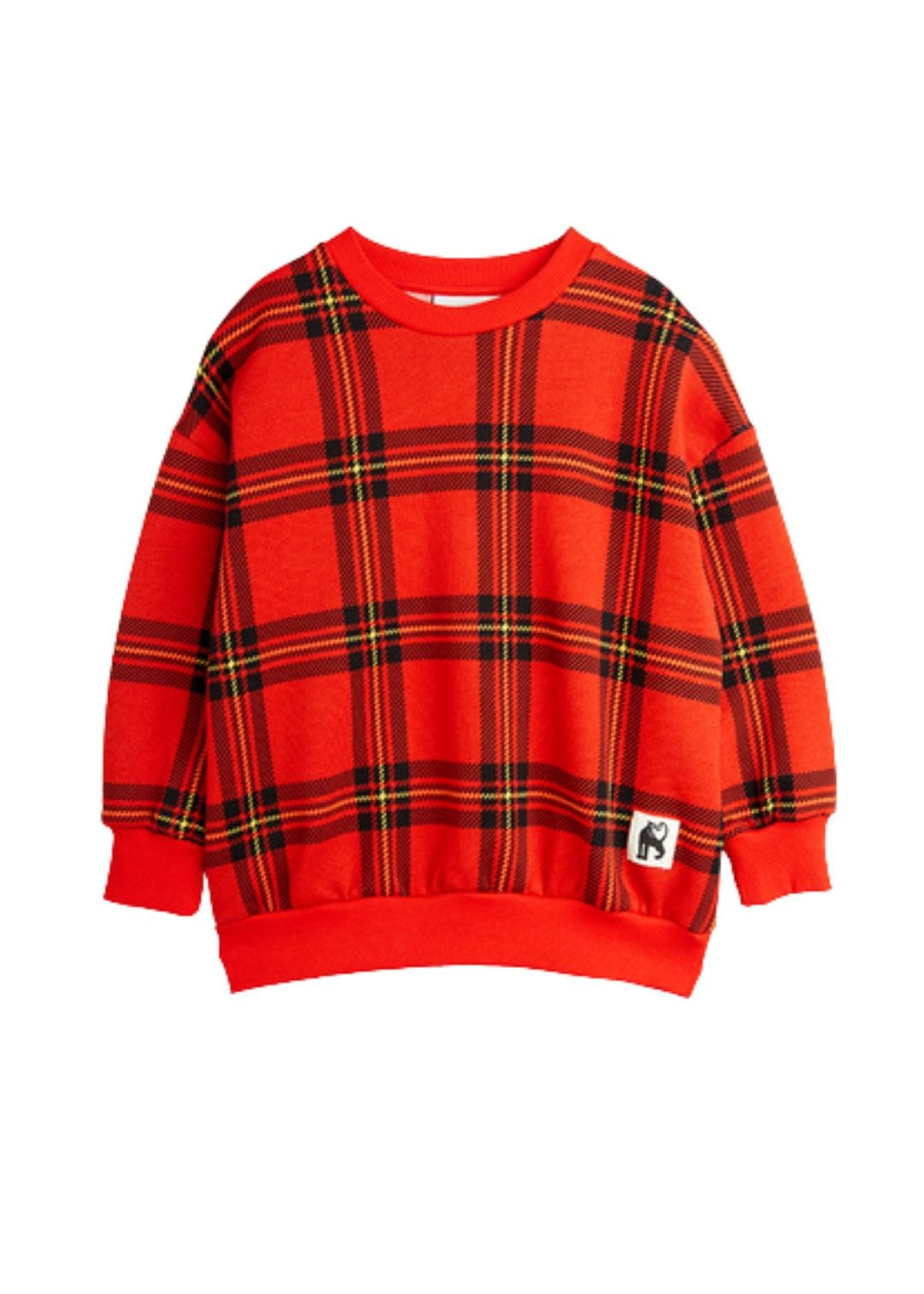 Kids Red Check Sweatshirt | Organic Cotton Mini Rodini | Milimilu