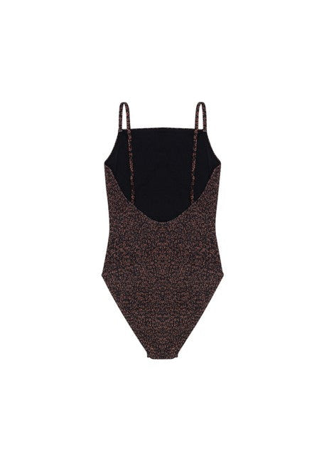 Open back view of Solvang women's swimsuit by The New Society – eco-friendly recycled fabric