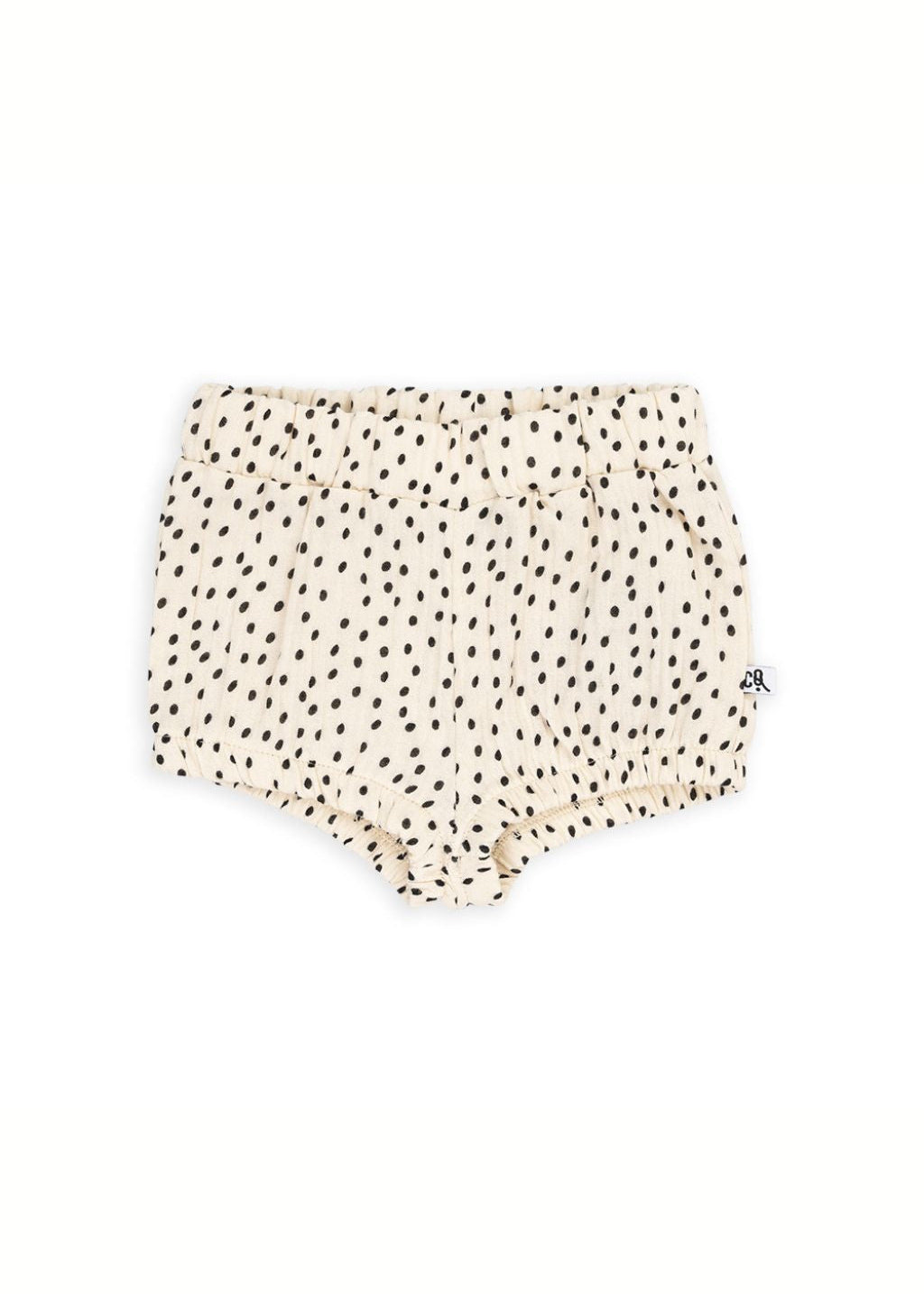 CarlijnQ organic cotton baby bloomers with mini dots print – GOTS certified, front view