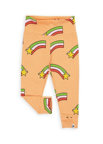 CarlijnQ organic cotton baby leggings in peach with star print — GOTS certified, soft for sensitive skin | MiliMilu HK SG AU