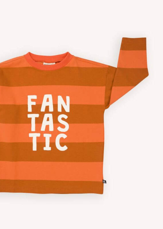 Organic cotton long-sleeved oversized kids and tween tops in orange online. This practical kids long-sleeve top is made with lightweight organic (GOTS) cotton.