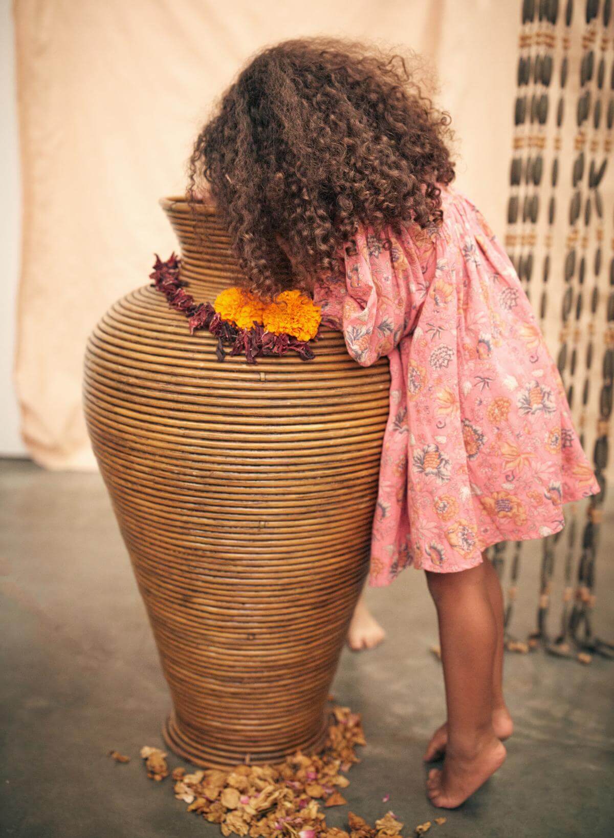 Pink organic cotton girl dress is a perfect summer dress that is flowy, breathable, and lightweight made with organic cotton by Louise Misha. Best girl dress.