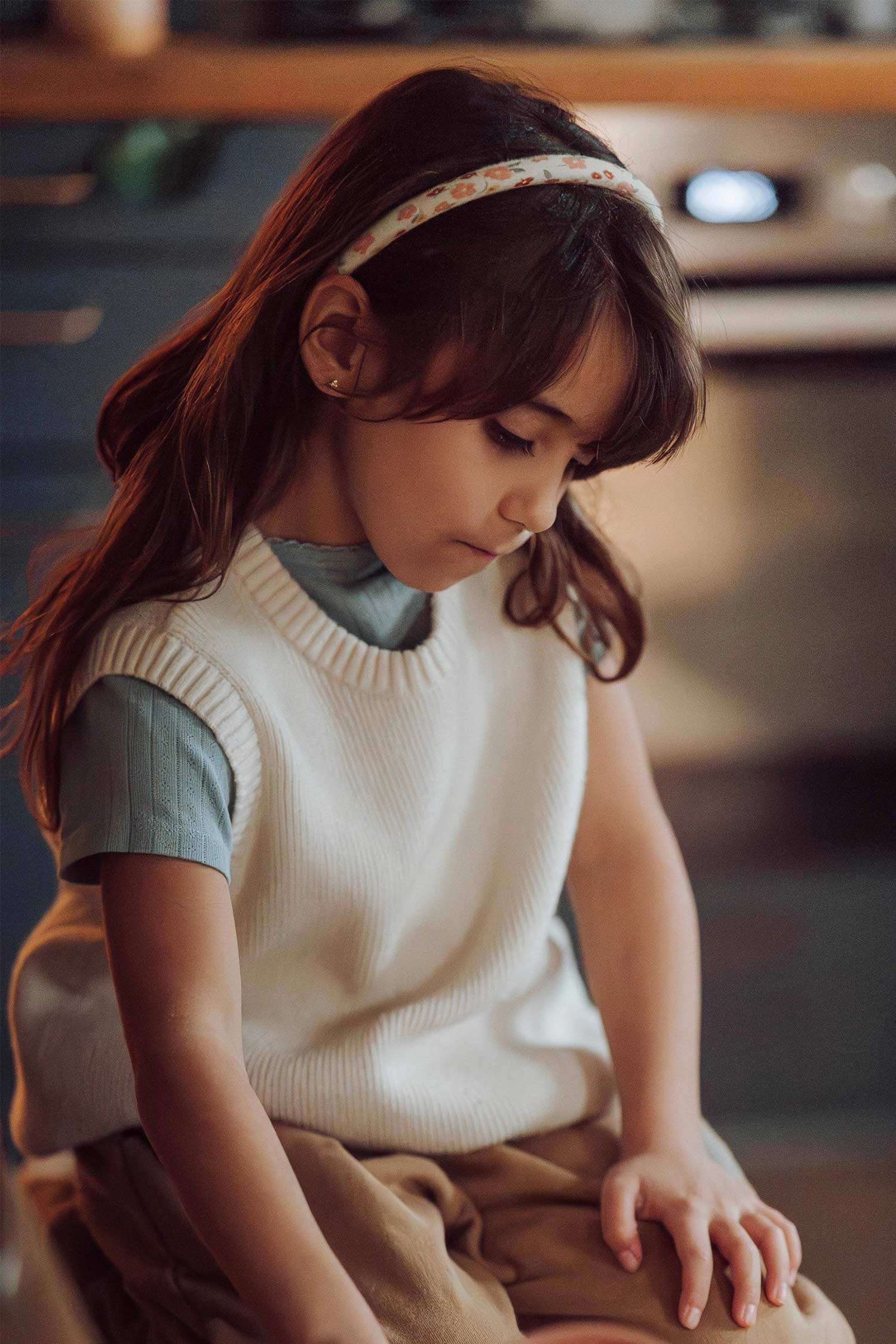 Sunset Meadow sustainable headbands show earthy tones and stripes for kids.