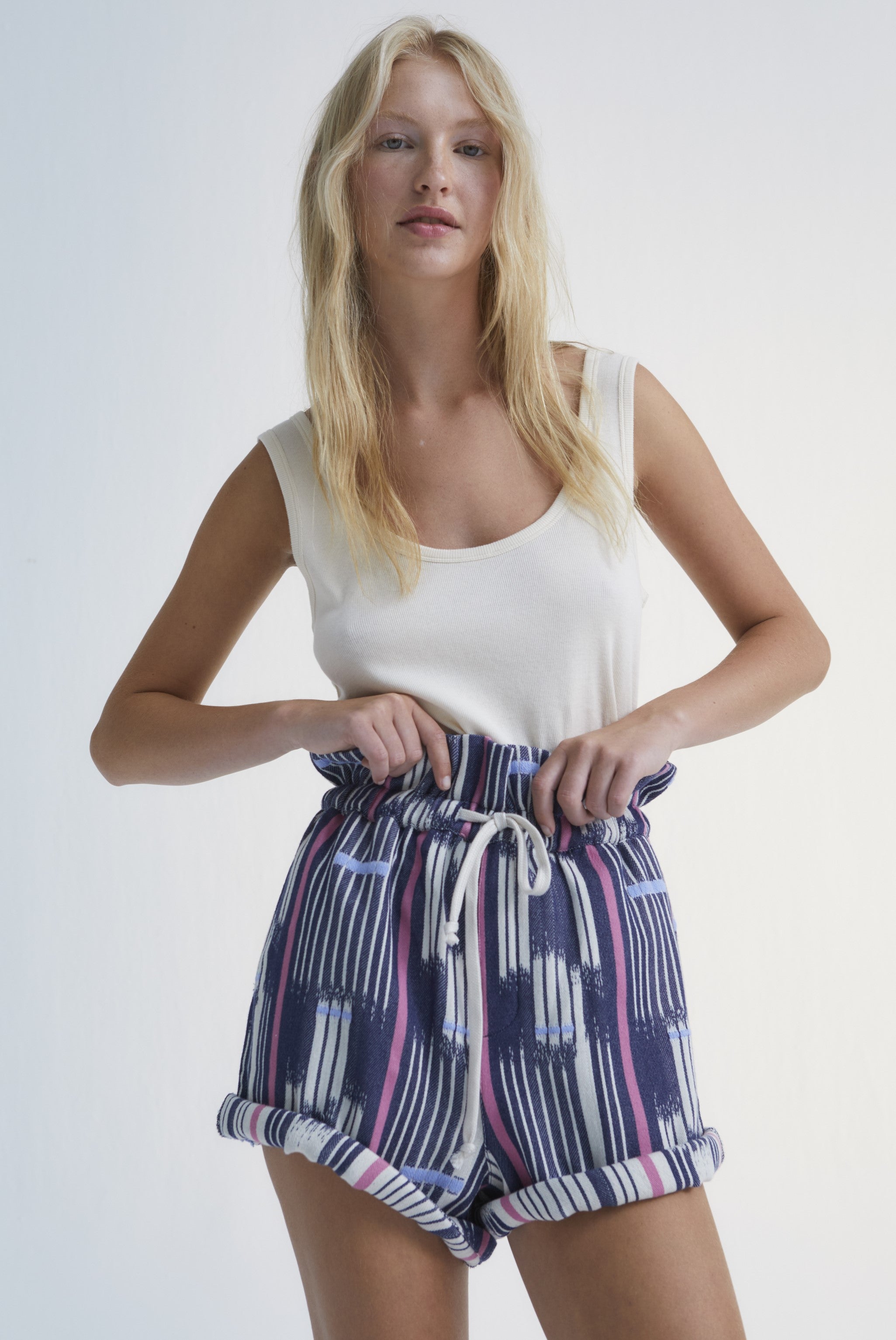 Organic cotton women high waisted shorts Echo by The New Society are trendy and easy to wear. The best women shorts for summer online at MiliMilu Lifestyle.