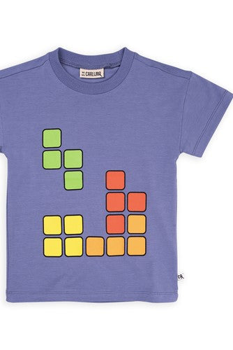Organic cotton kids T-shirt t Blox inspired by the blocky world of video games. MiliMilu offers the trendiest and most comfortable and breathable kids clothing.