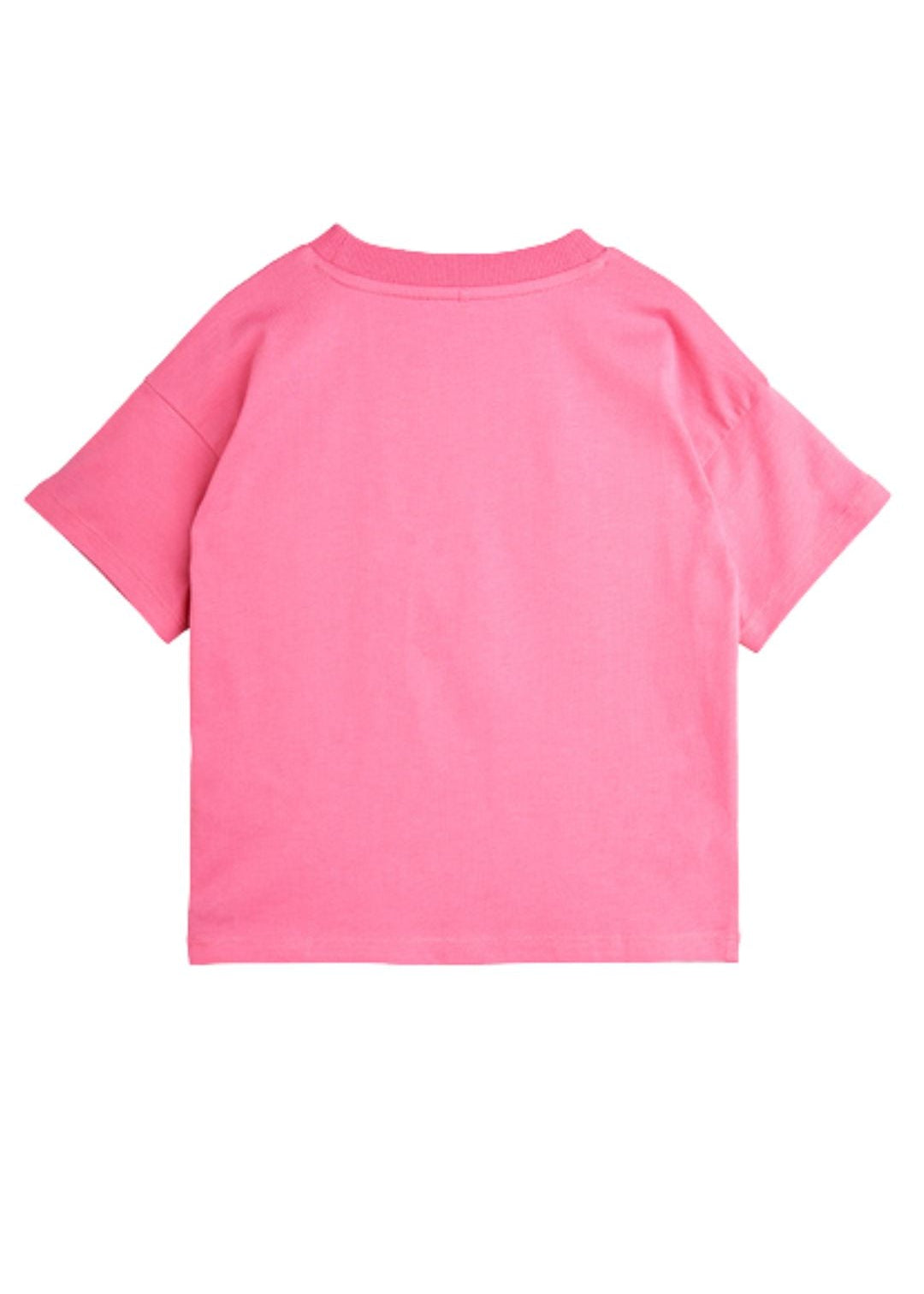 Pink organic cotton girls t-shirt Mini Rodini Society print GOTS certified