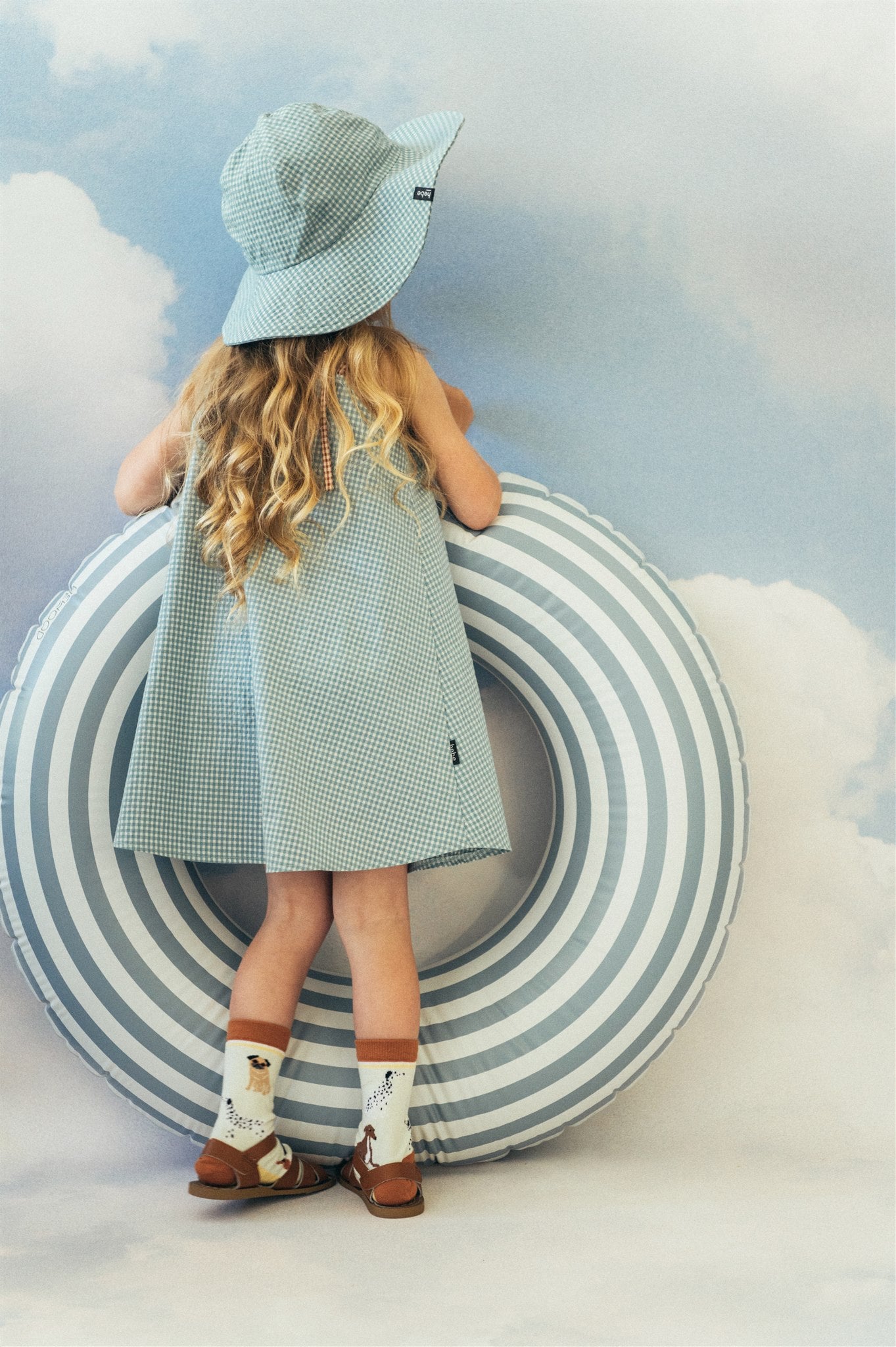 Shop the best girl summer dress from lightweight and breathable cotton in checked Mint print, this dress is adjustable and will grow with your child.
