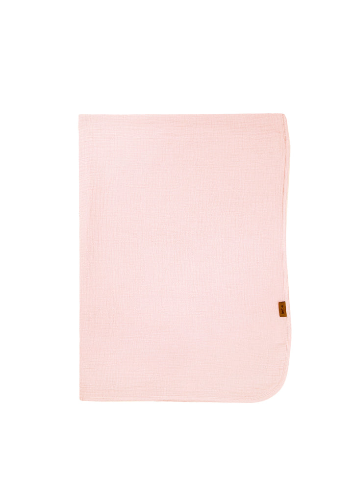 Shop breathable muslin baby blanket in light pink colour. So soft to touch and easy to use during summer and also cooler month. Also makes a perfect baby shower or baby gift. MiliMilu offer wide range of baby clothing and baby gifts online, baby clothing that is practical and easy to wear and baby clothing for summer.