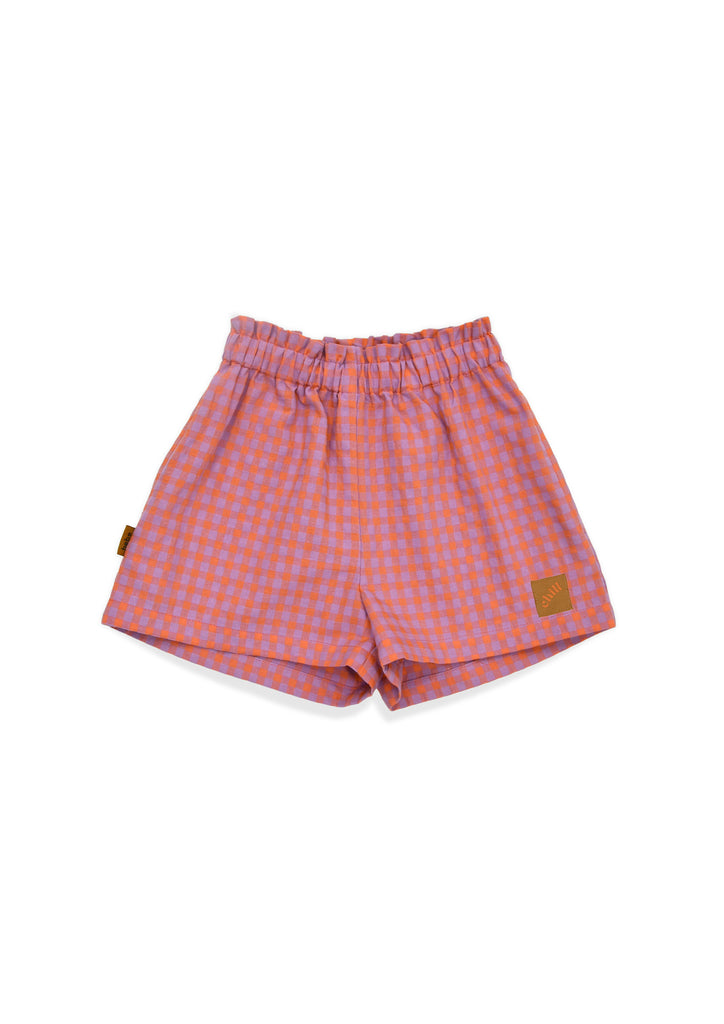 Shop these cotton girls shorts in checked bright pink and orange colour! These girls shorts with pockets are the most comfortable girls' summer shorts. Shop the widest selection for girls summer clothing online, form shorts to dresses and swimsuits. Mommy and Me fashion available for twinning fashion.
