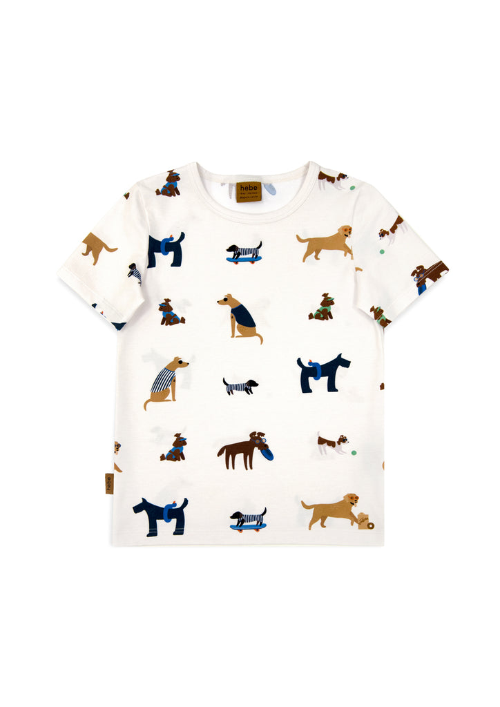 Shop cool and lightweight kids t-shirt with a dogs print is the best addition to kids summer wardrobe - fun to wear, lightweight and breathable. Discover more about our kids clothing collection at MiliMilu  - including teenager kids clothing that is comfortable. Whole family matching t-shirts, Daddy and me and Mini Me.