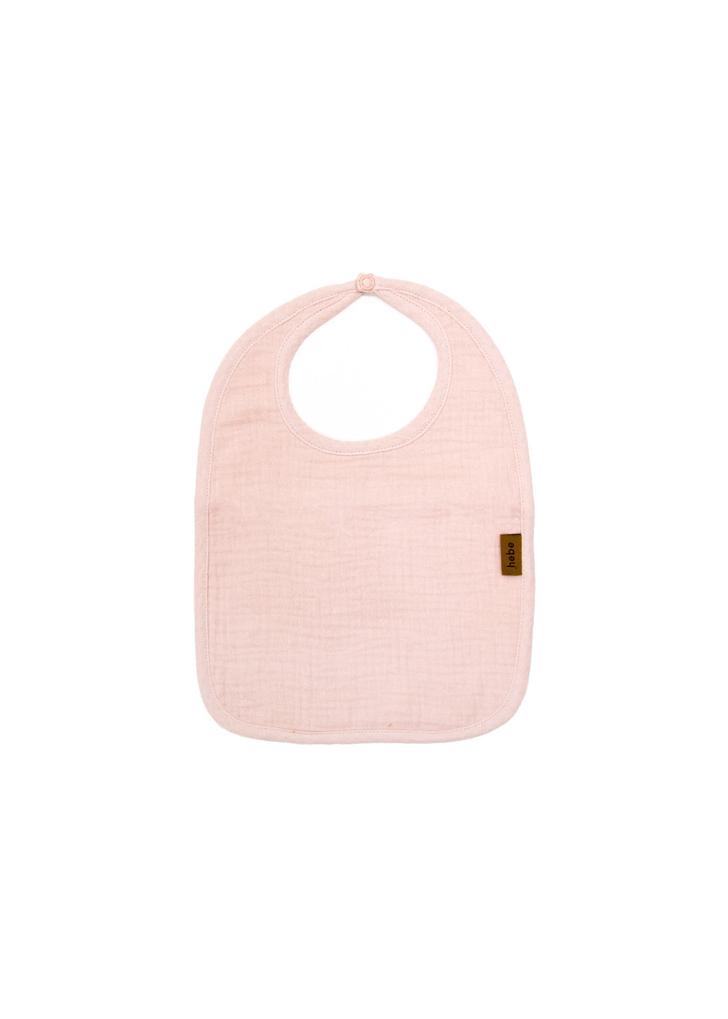 Baby girl pink muslin bib with snap buttons — organic cotton, soft and breathable by Hebe at Milimilu