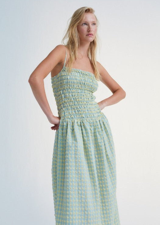 Best women's summer dress — The New Society Canyon in checked print, lightweight BCI cotton
