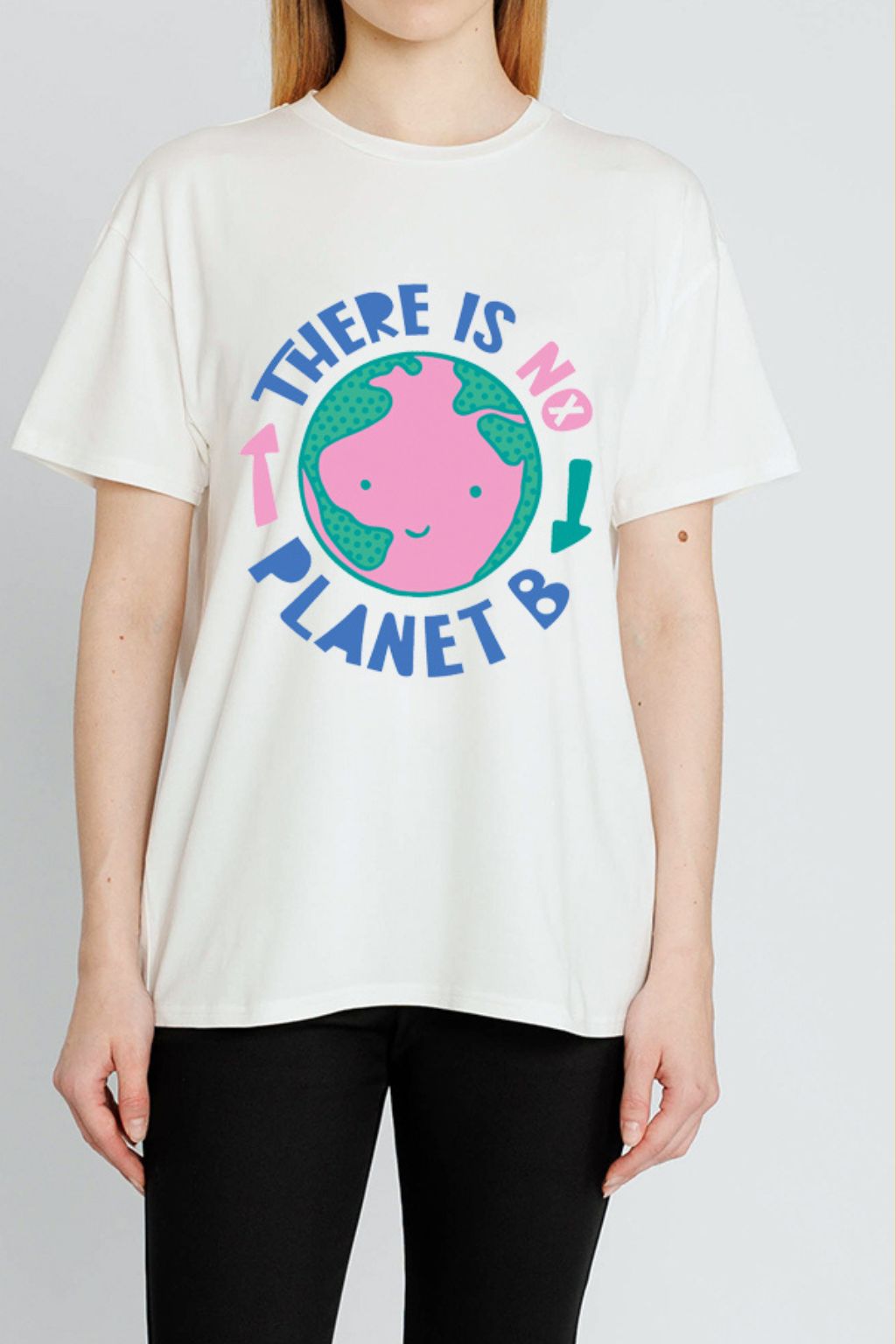 Women bamboo T-shirts "There is no planet B," women graphic T-shirt collection online.
