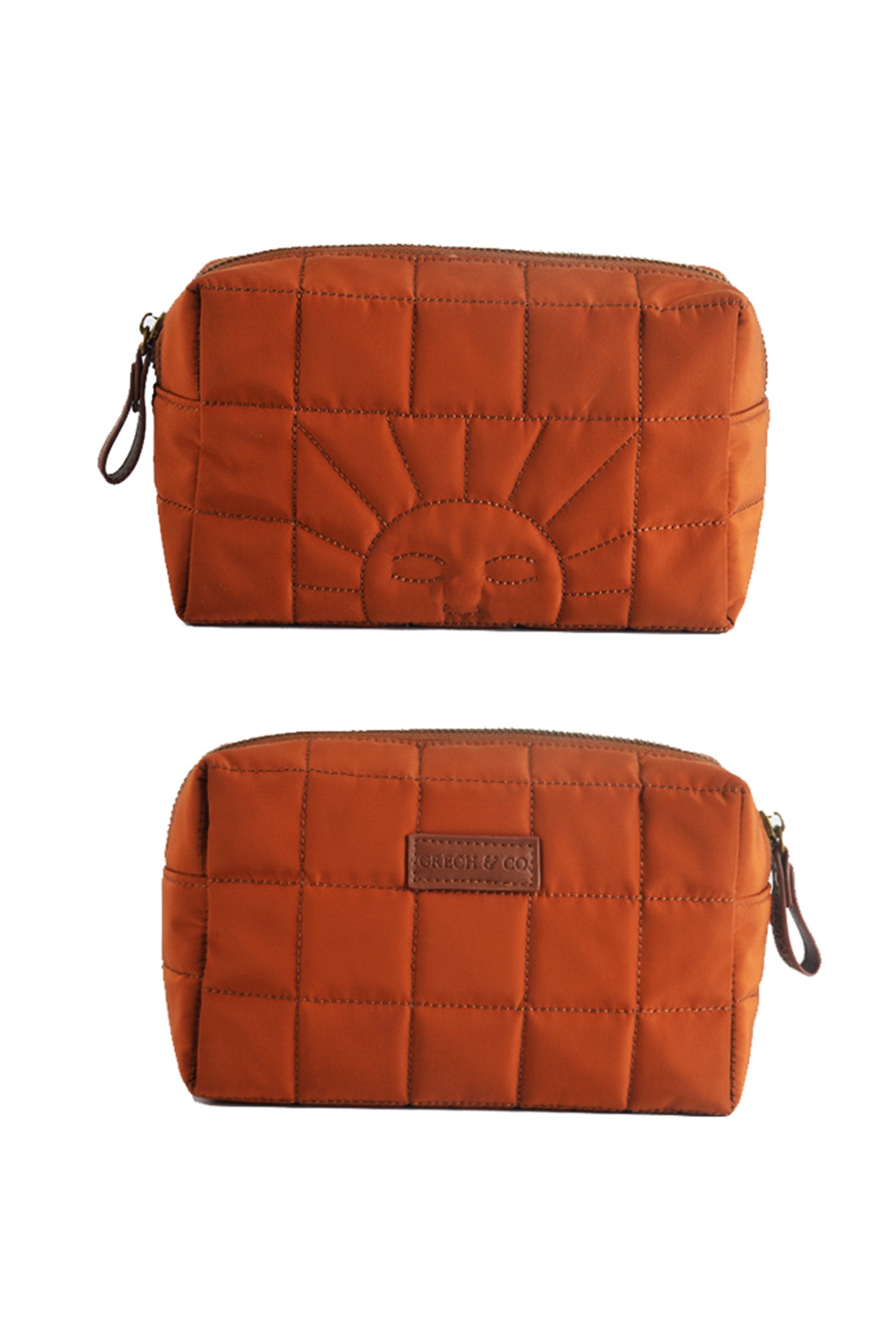 Sustainable travel pouch in bronze made from recycled materials & durable. Shop the best eco friendly gifts and sustainable presents at MiliMilu Lifestyle.