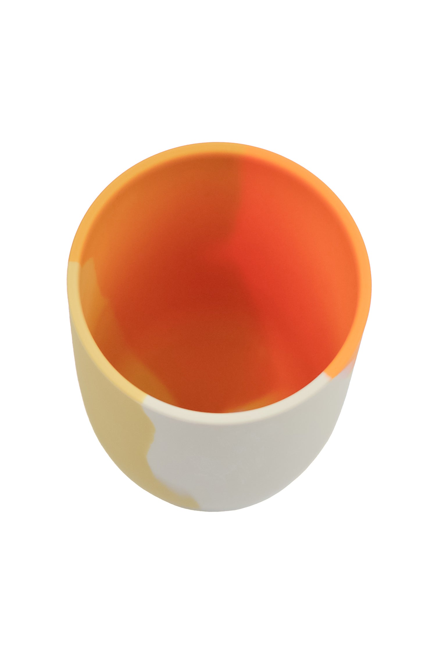 Set of silicon cups for toddlers & kids with easy hold in orange. Made by Grech&Co, the cups are eco-friendly and made of 100% LFGB grade silicone.