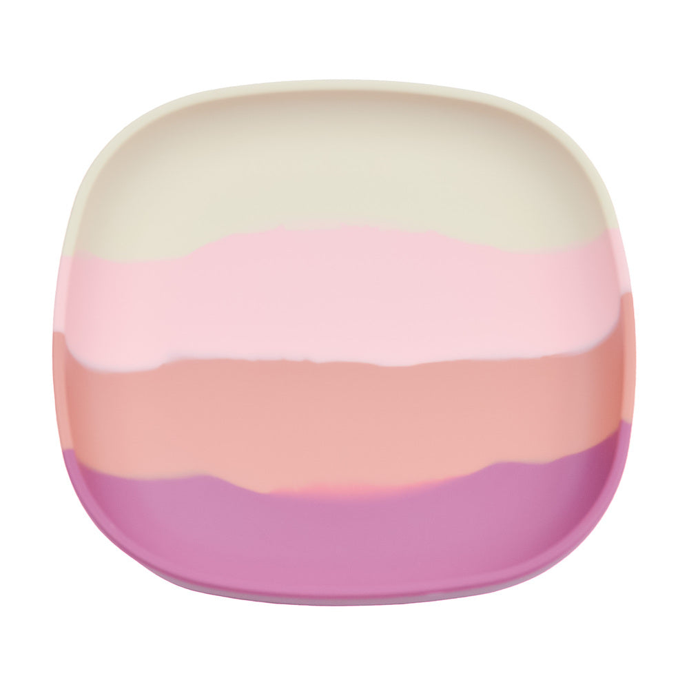 Trendy & eco-friendly pink plate for kids online at MiliMilu. This toddler plate is made from 100% LFGB grade silicone, which is hypoallergenic & eays to clean.