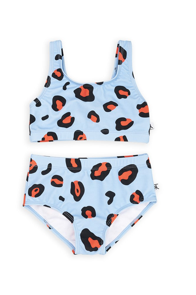 Leopard print girl bikini and tween bikini online. Eco friendly kids bikini, made from recycled materials and with UPF 50. Shop the best kids summer clothing.
