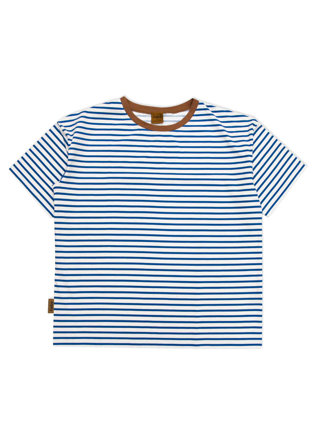 Women's loose-fit blue stripe T-shirt by Hebe – Oeko-Tex cotton, sustainable fashion at MiliMilu