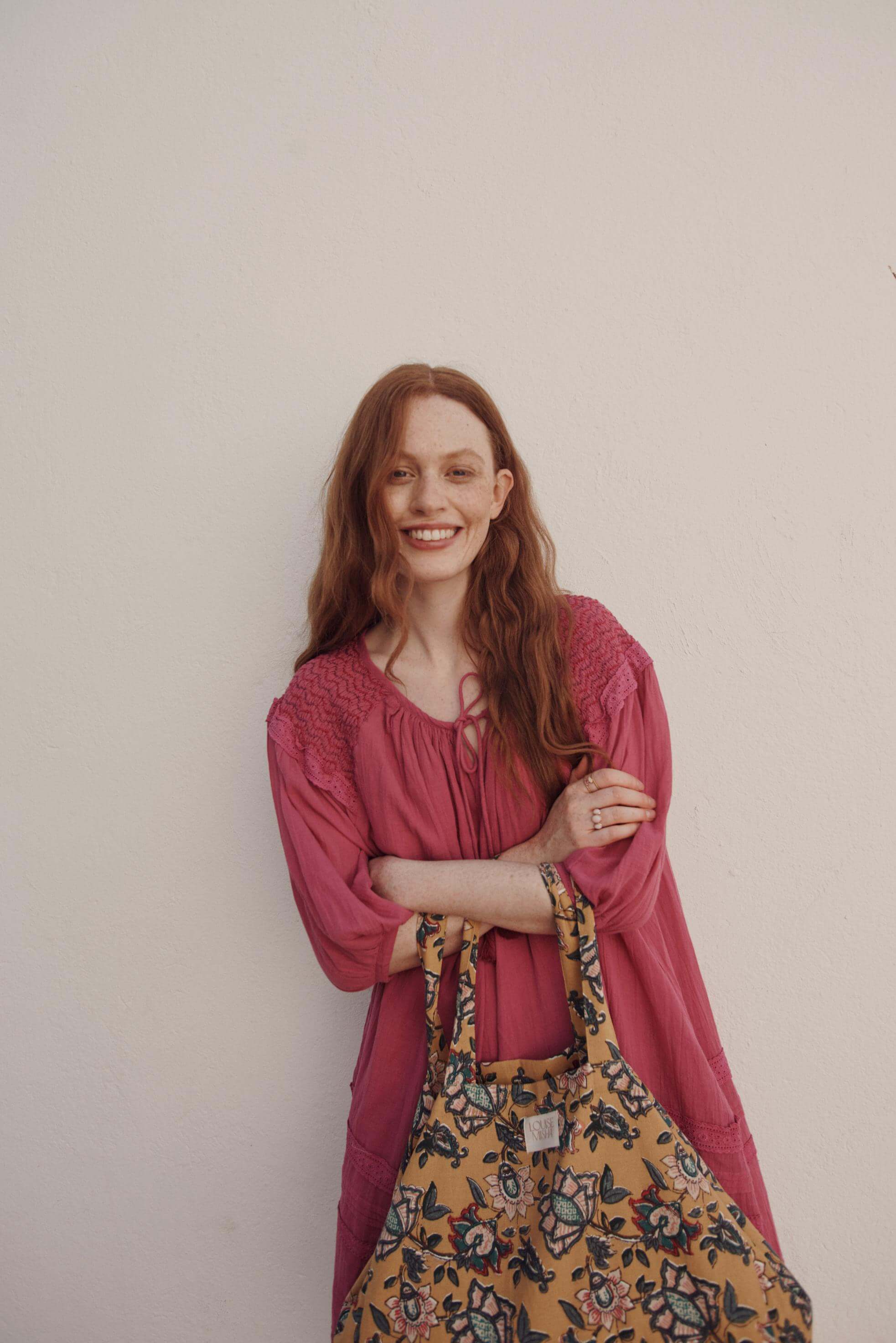Organic cotton women summer dresses Fushia. The organic cotton dress is a flowy and stylish, free-fitted mini dress by Louise Misha - best beach dress.
