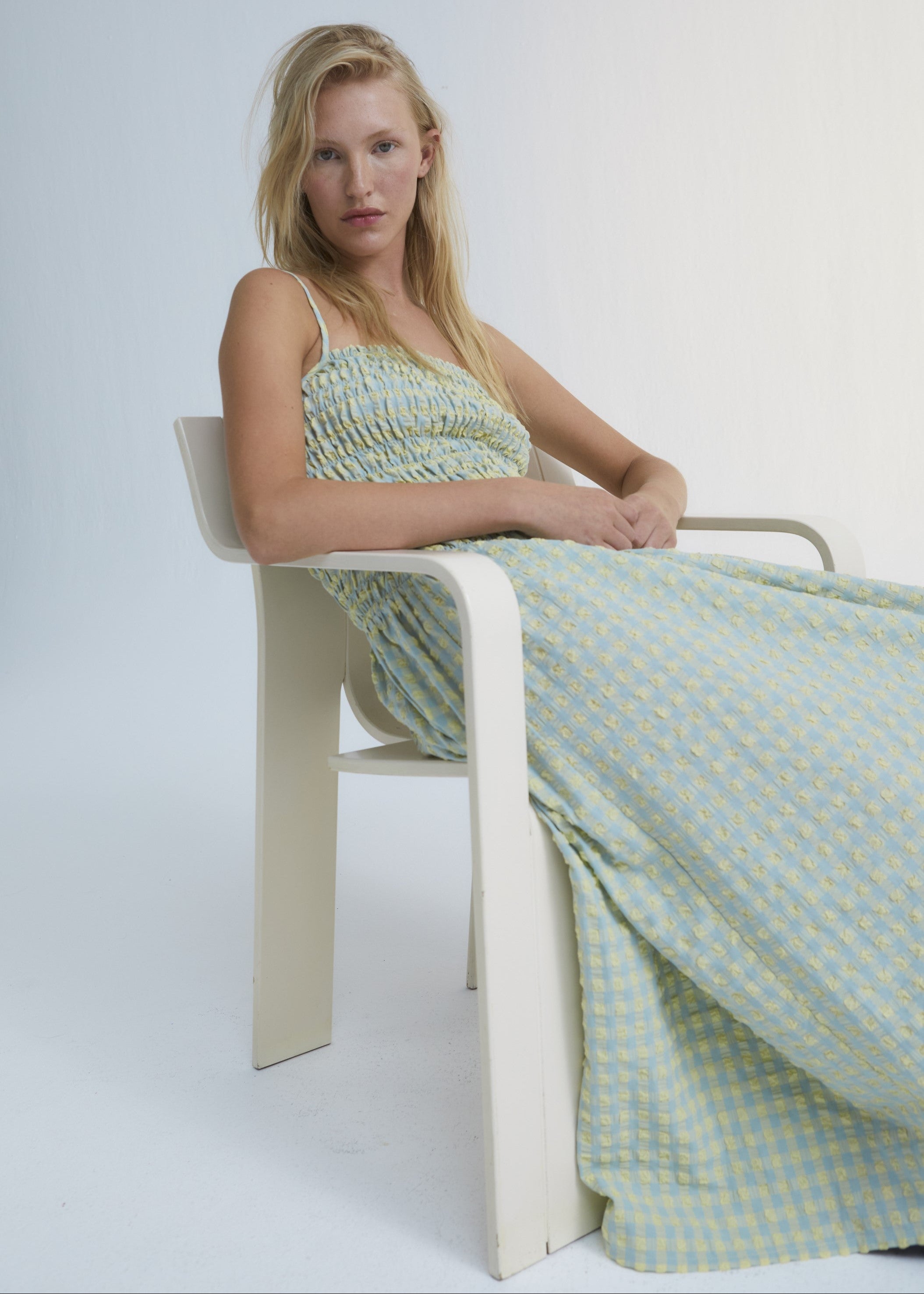 Canyon women's summer dress with smocked panels and adjustable straps — The New Society at MiliMilu