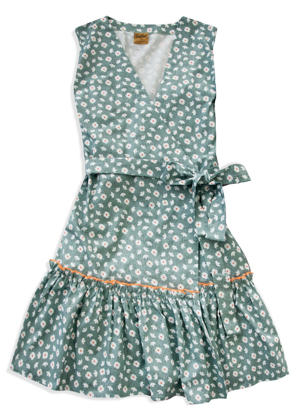 Women's green floral wrap dress by Hebe — lightweight summer dress, ethically made in Latvia | MiliMilu HK SG AU