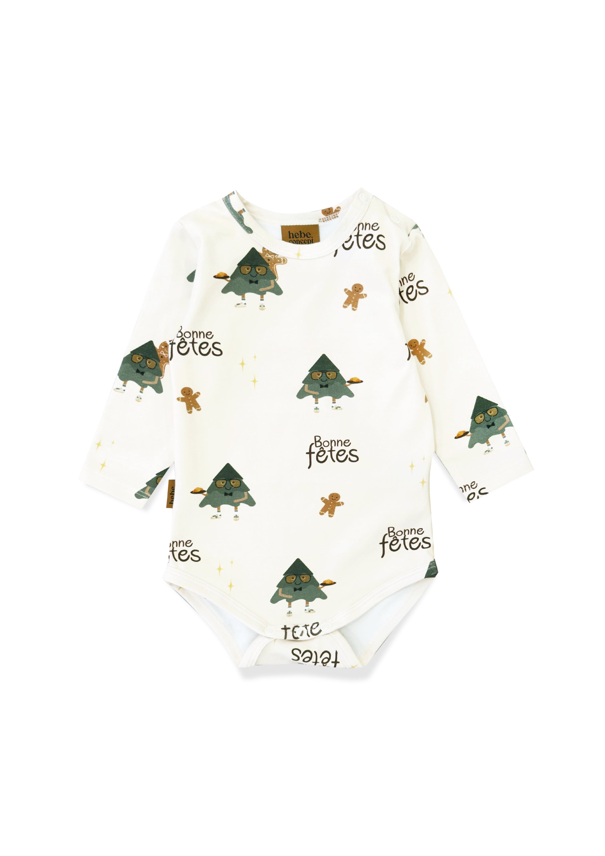 Organic cotton baby bodysuit in festive holiday design, sustainable eco-friendly baby clothes for Christmas celebrations and special occasions