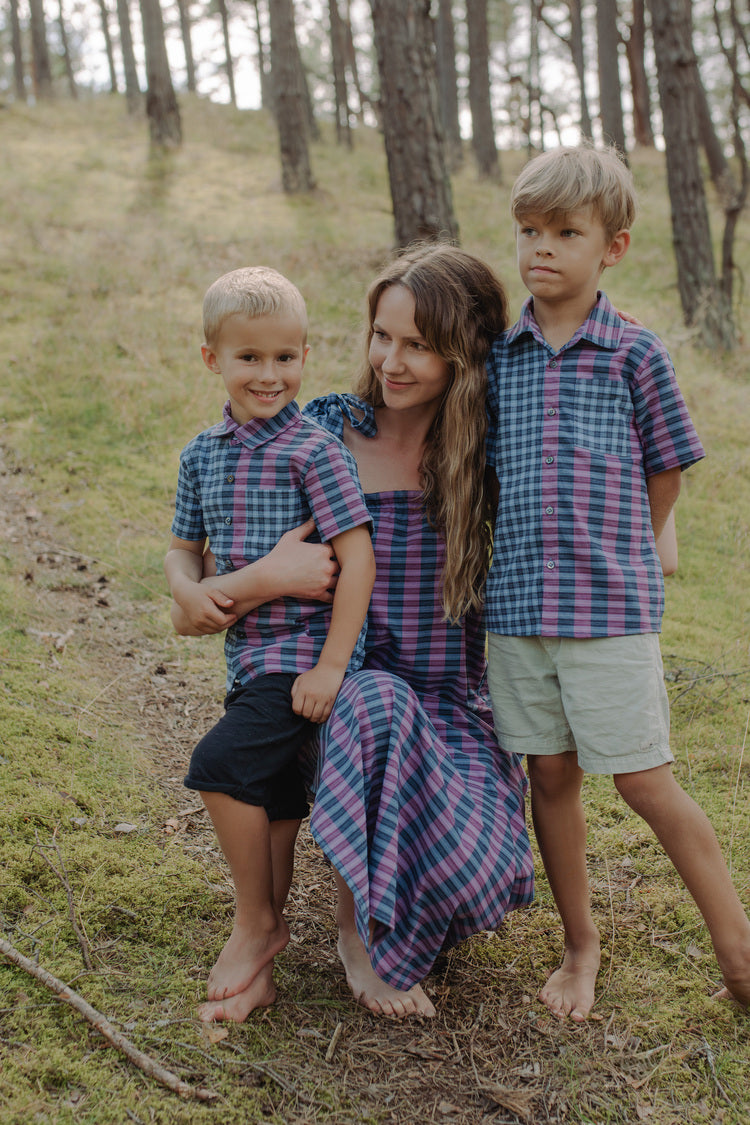 The most popular boys shirt, made of breathable and extra comfortable cotton, this shirt is part of MiliMilu sustainable kids clothing collection. Mommy and son matching shirts available.