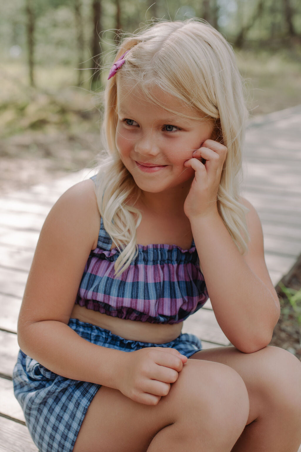 Trend setting girls will love this bright cropped top from kids to tween size. This cropped is part of girls set. Mommy and daughter matching is available!