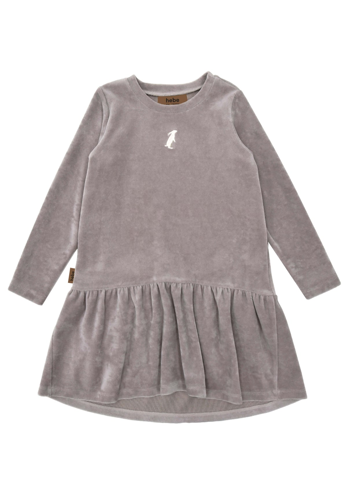 Light velvet girl dress in grey / girl dresses online – Milimilu.com