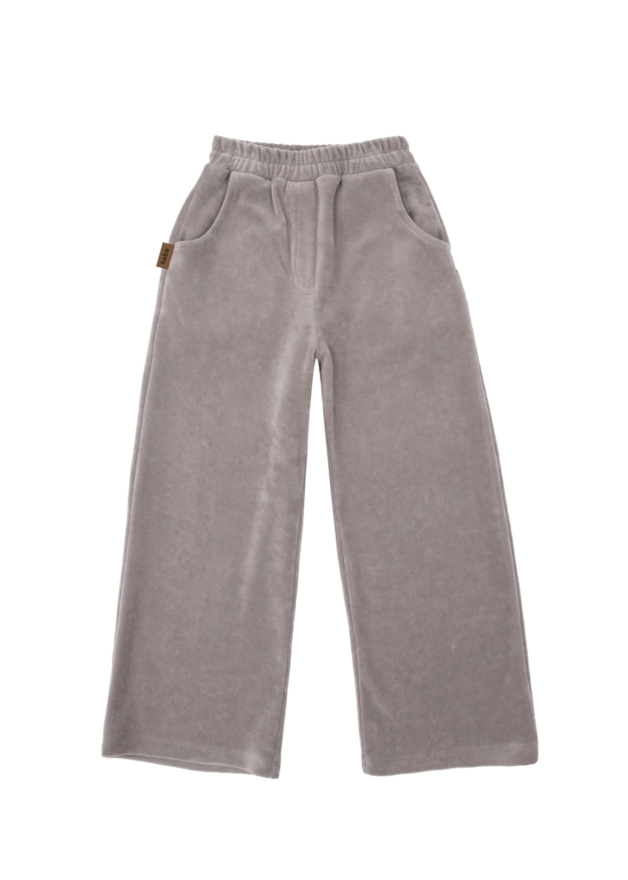 Girls' grey velvet pants — soft, breathable and stain-resistant, ethically made, HK, SG, AU & JP