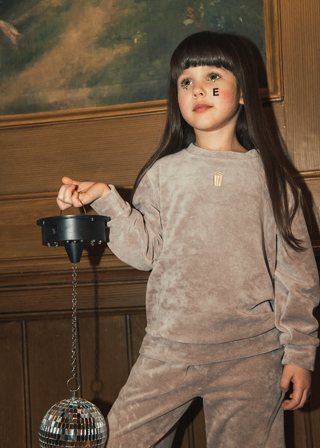 Girls' grey velvet sweater — easy to mix and match, perfect for parties, travel and daily wear at Milimilu