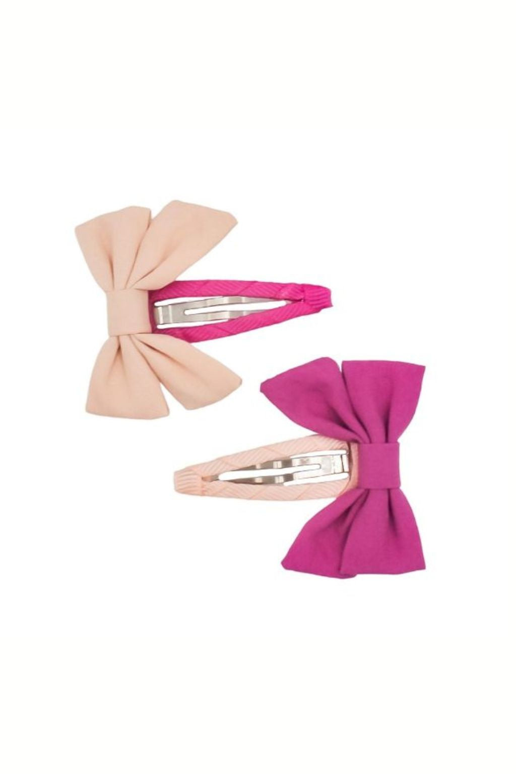 Bow hair clips in oat and aster is very gentle to the hair with a strong grip, made with organic cotton by Grech & Co. Shop girl hair accesories online.