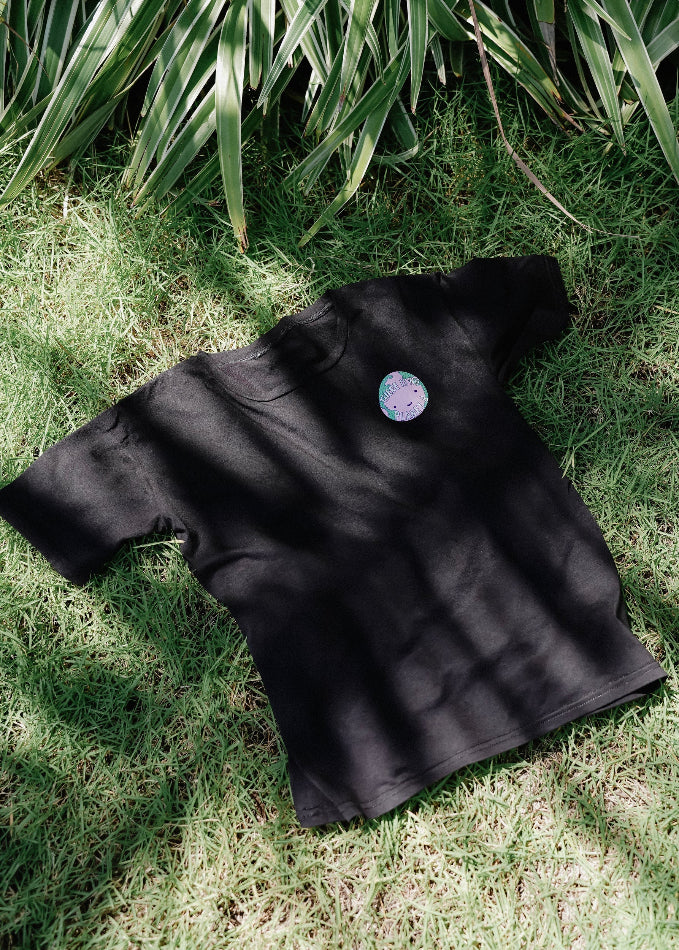 Kids bamboo clothing collection - eco-friendly black t-shirt.