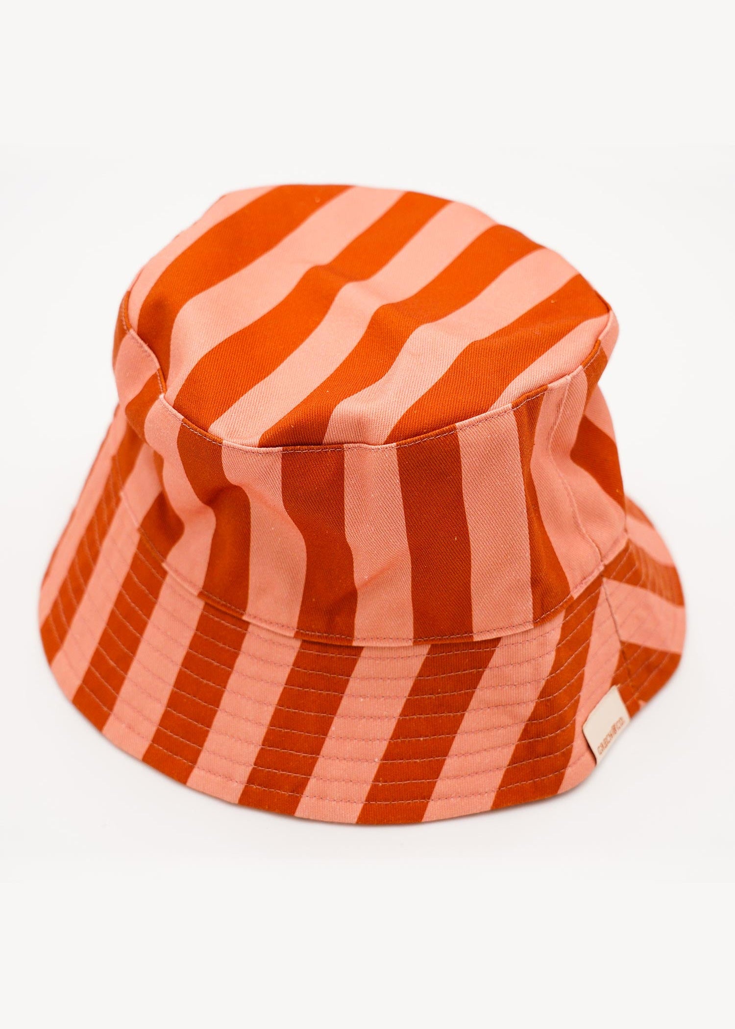 Reversible kids bucket hat sunset - organic cotton sun hat with retro pattern