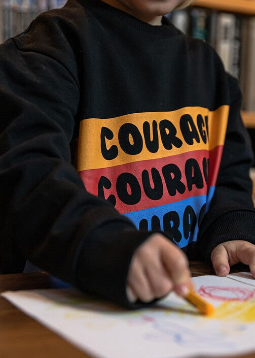 Organic cotton kids jumper Courage print - eco-friendly children's clothing HK SG AU JP UK