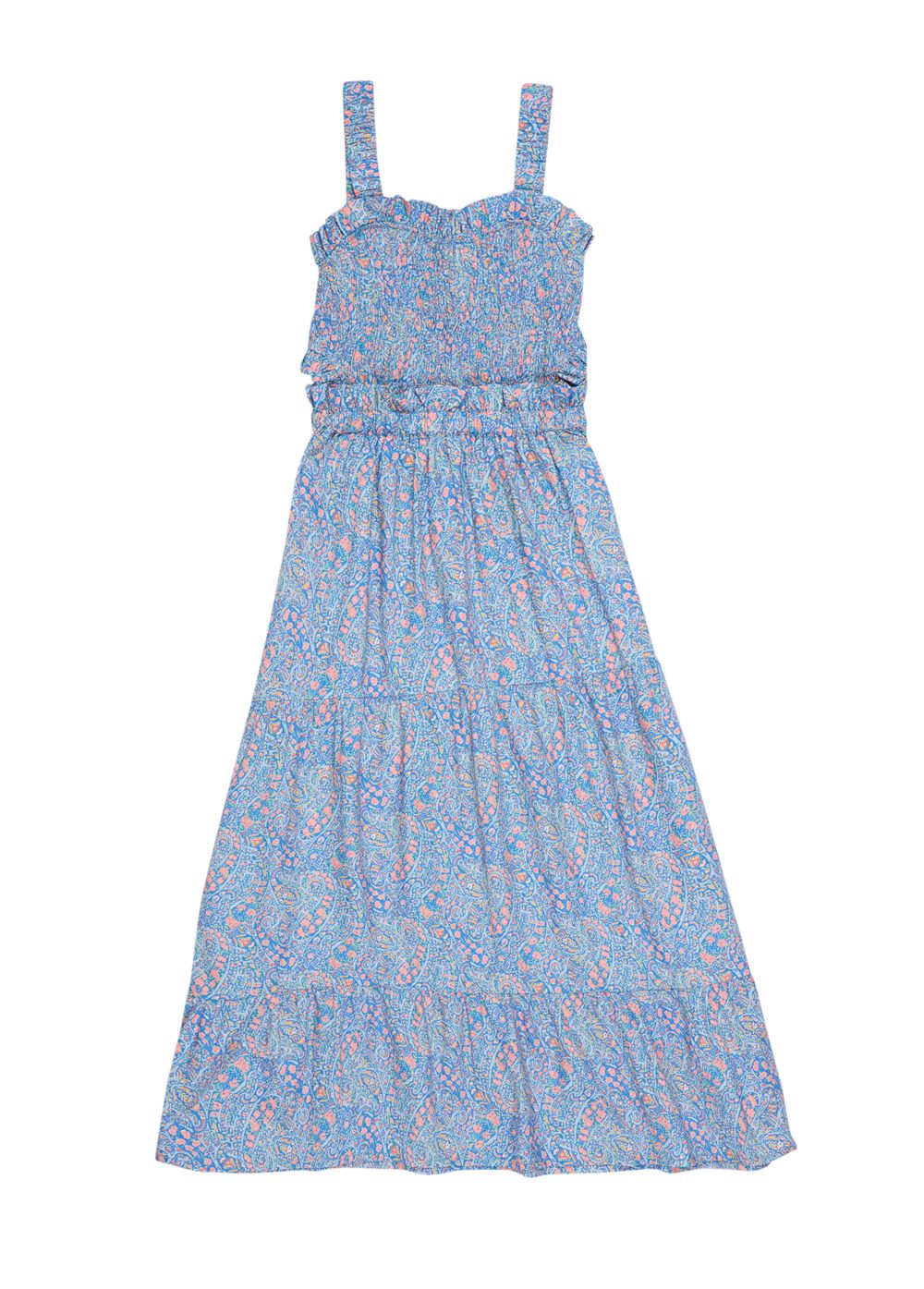 Breathable & lightweight liberty cotton women summer dress with an open back is stylish and comfortable. Women midi dress from organic cotton is trendy.