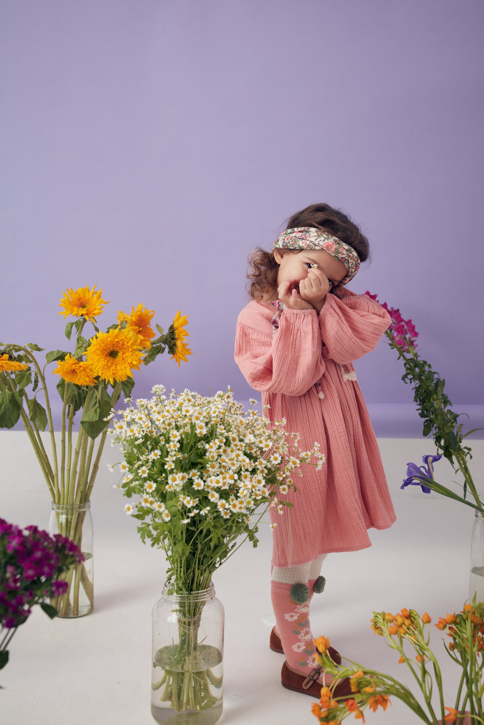 Issena organic cotton light pink dress is a perfect blend of comfort and style. Made with breathable organic cotton with embroideries by Louise Misha, best gift