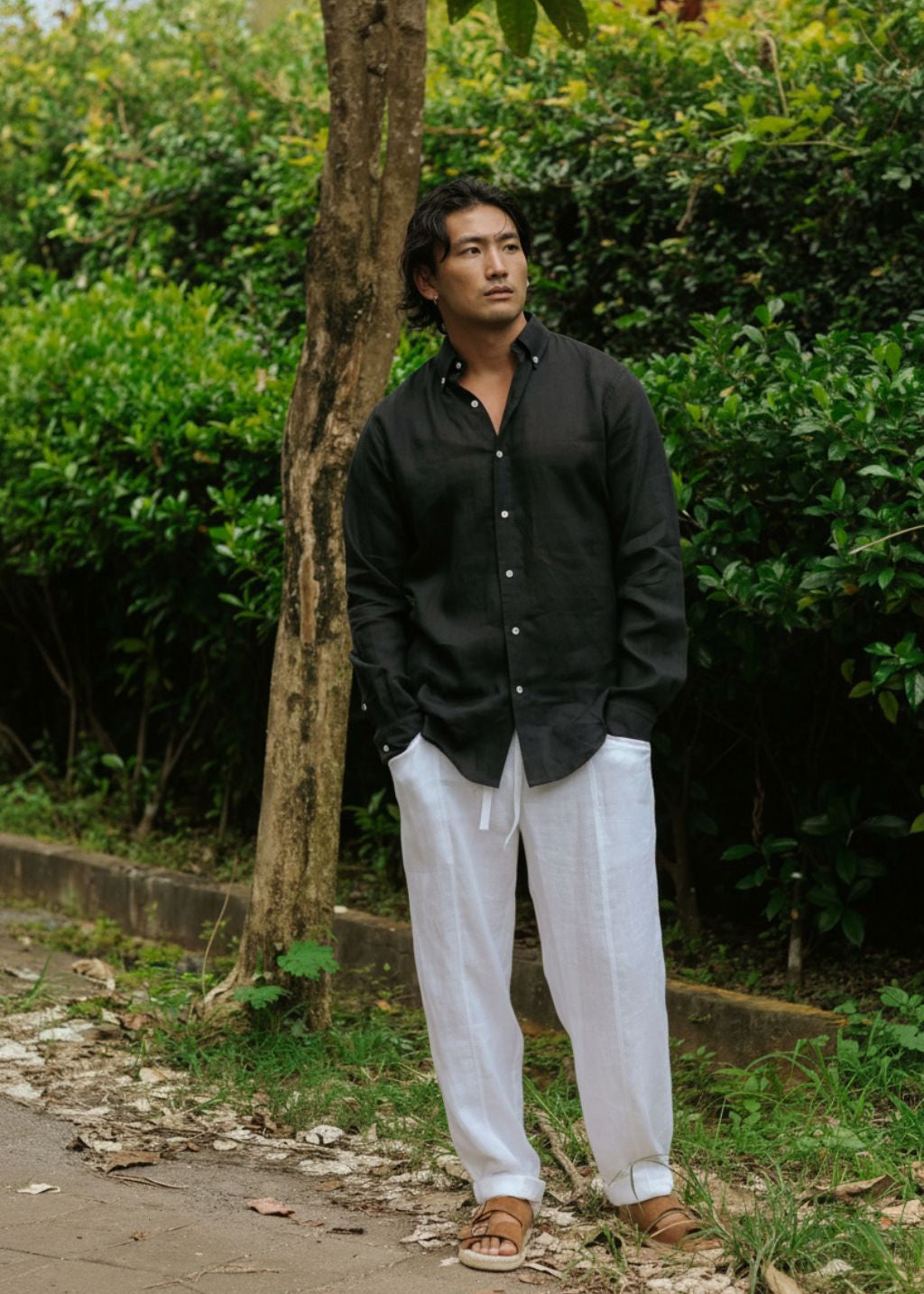 Men's black linen shirt Nevada – lightweight European linen by Magic Linen