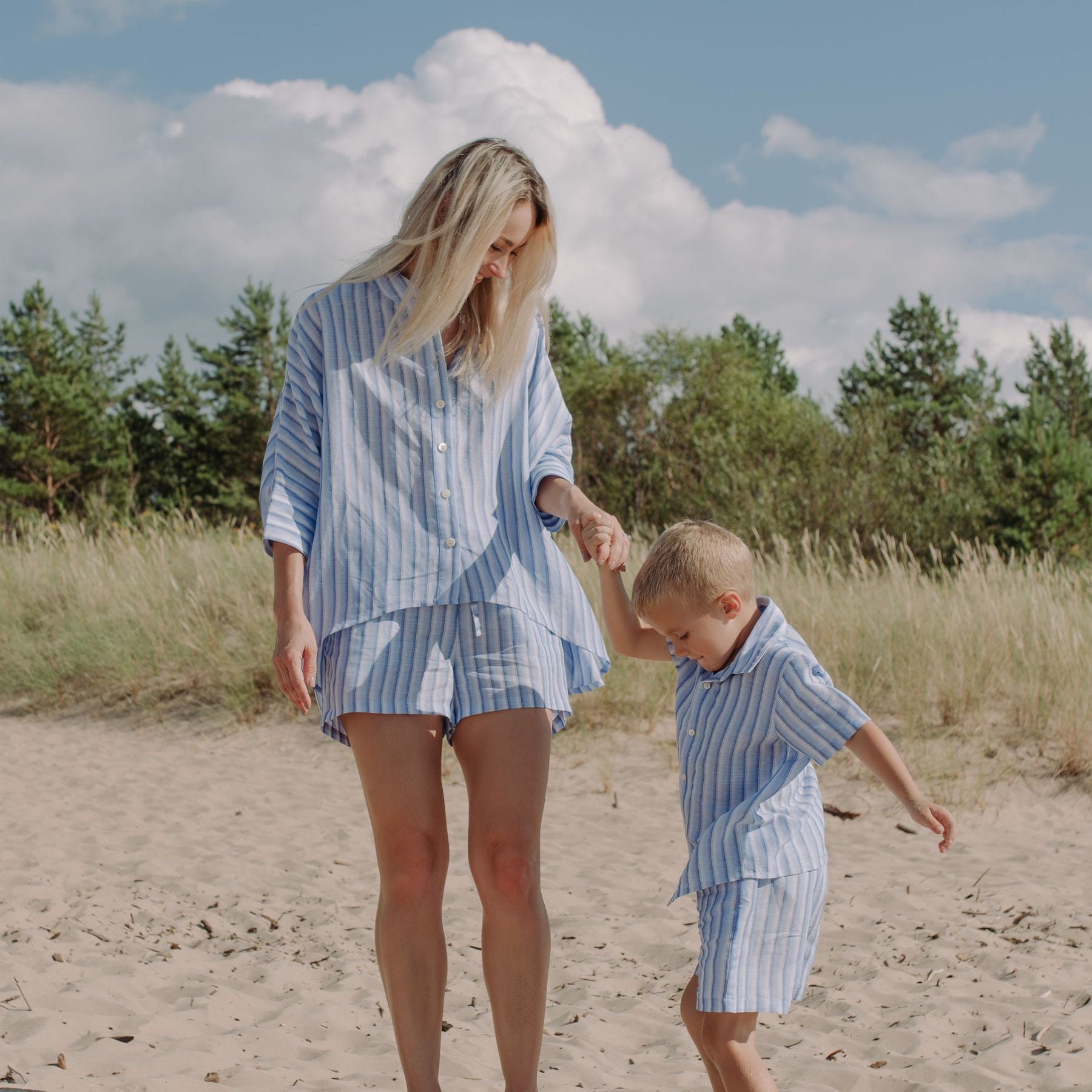 Best linen sets online for women and linen shirts for boys online at MiliMilu Lifestyle - sustainable family fashion.