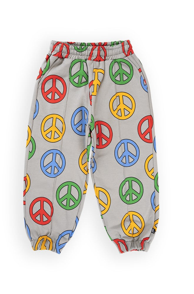 Close-up detail of CarlijnQ Peace joggers waistband and fit