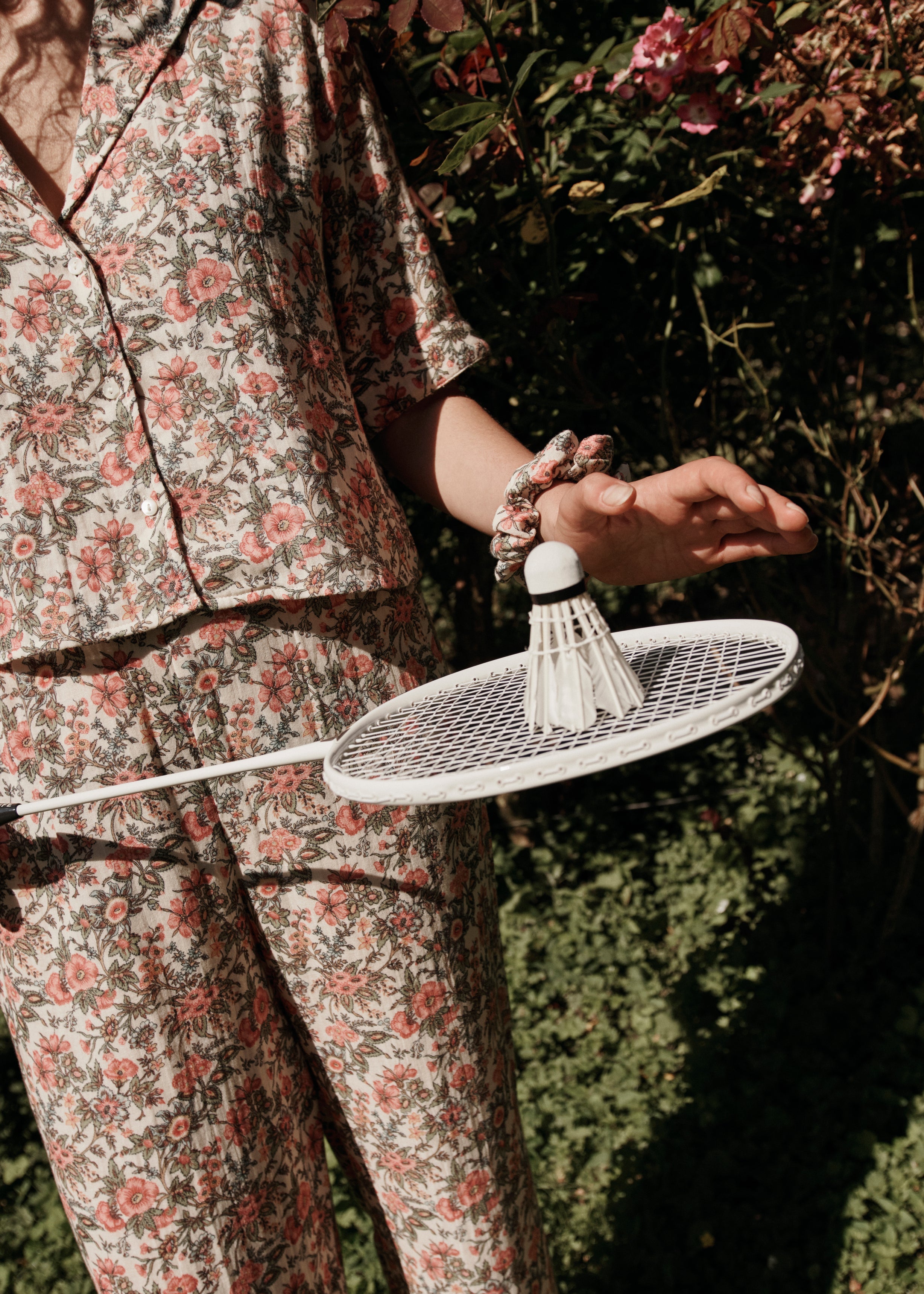 Women wearing Louka organic cotton pyjama set - breathable Ivory Fields loungewear by Louise Misha